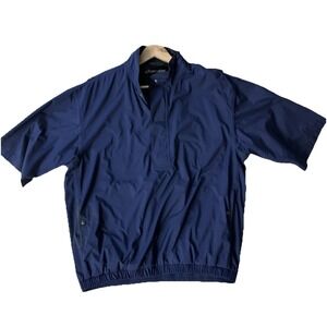 Footjoy‎ Dryjoys Men's L Short Sleeve 1/4 Zip Snap Pullover Rain Wind Jacket